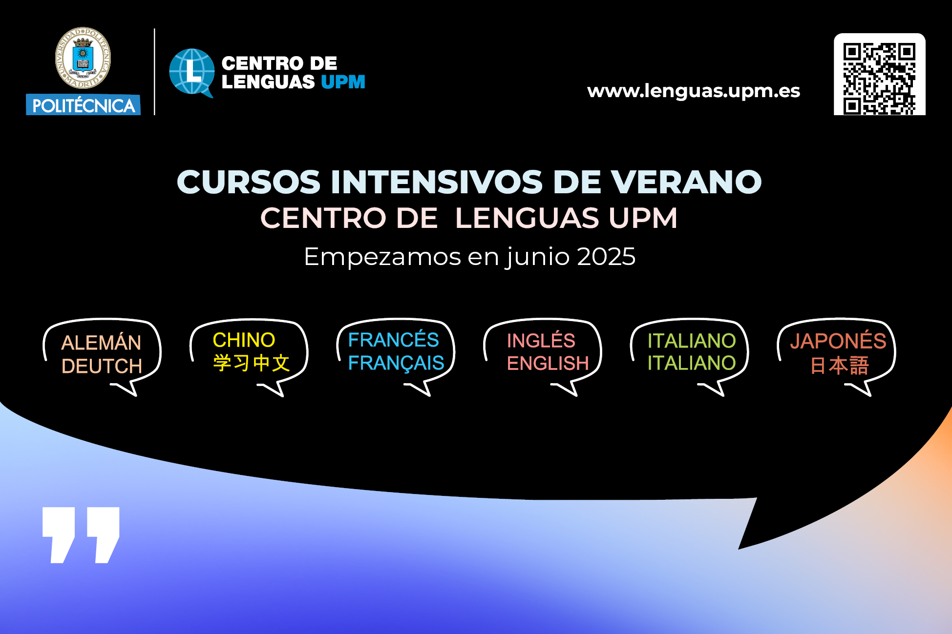 Banner cursos de idiomas del Centro de Lenguas