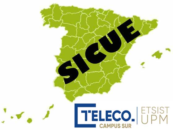 Imagen mapa España con SICUE y logo ETSIST